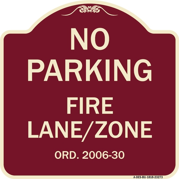 Signmission Princeton New Jersey No Parking Fire Lane Zone Heavy-Gauge Aluminum Sign, 18" x 18", BU-1818-23273 A-DES-BU-1818-23273 - main